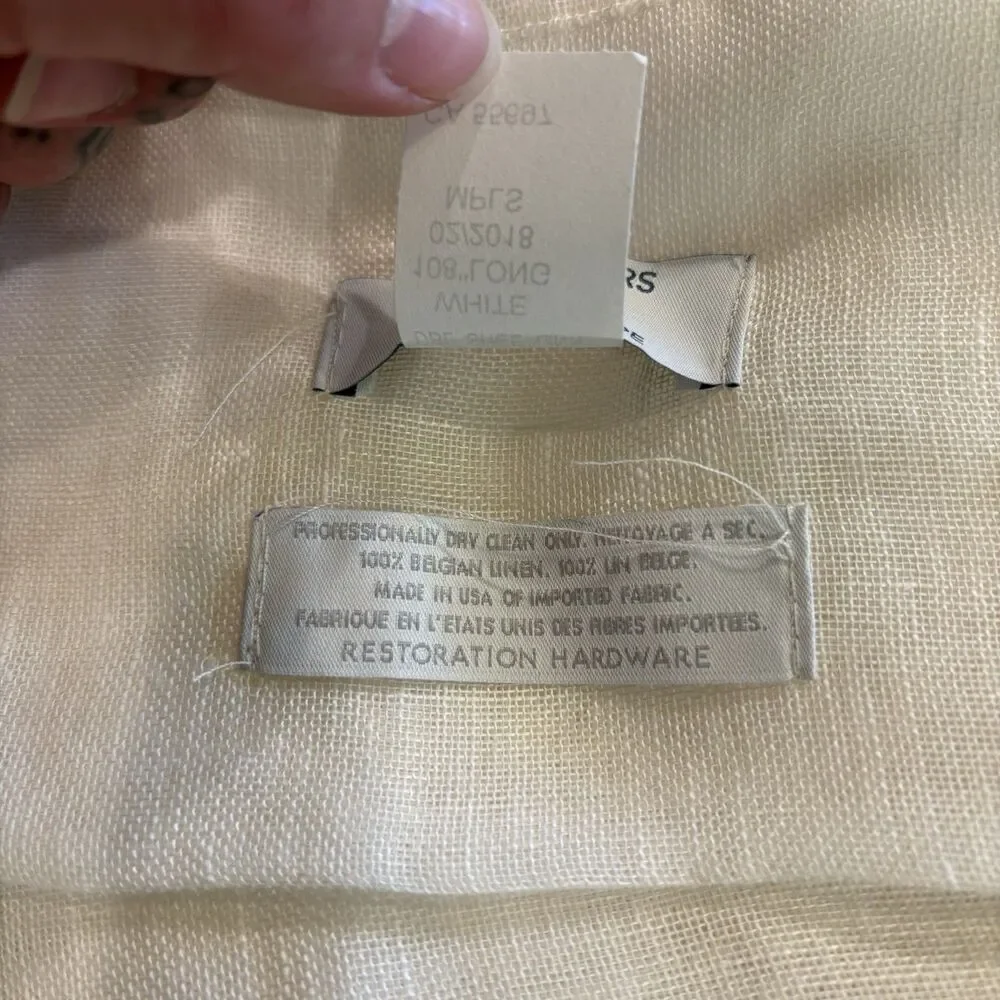Restoration Hardware Sheer Belgian Linen Drapery 50